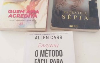 Livros em português.